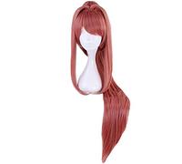 Women's Cosplay Wig for Doki Doki Literature Club Monika Long Straight Synthetic Hair Claw Clip Ponytail Game Costume Party
