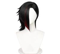 Women's Cosplay Wigs for Vi Black Mixed Red Short Straight Hairs Wig Synthetic Hair for Halloween Party Cos Festival Christmas
