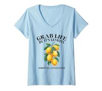 Womens Costa D´amalfi Mediterranean Sea Grab Life Amalfi Coast V-Neck T-Shirt