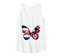 Womens Costa Rica Flag Pride Costa Rica Roots Butterfly Women Girls Tank Top