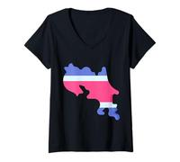 Womens Costa Rica Map Costa Rica Proud V-Neck T-Shirt