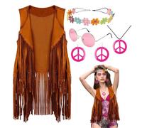 Women's Costume Accessory Sets Fringe Detail Fashionable Disco Outfits | 5 Pieces Disco Outfits, for Family, Friends, Colleagues, Hippy Parties, Street Photography, Casual Wear, Halloween, Christm