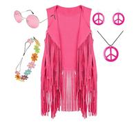 Women's Costume Accessory Sets Fringe Detail Fashionable Disco Outfits | Soft Disco Outfits, for Family, Friends, Colleagues, Hippy Parties, Street Photography, Casual Wear, Halloween, Christmas