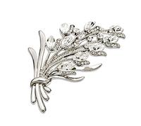 Womens Costume Jewelry Brooch Pin, Premium, 14K Gold or Silver Coat, Swiss Crystal Elements,Vintage Style Flower Bunch, Great Customer Reviews, Timeless Wrapped