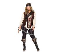 Leg Avenue 85634X Plus Size Blackheart Pirate Captain Costume Adult, Womens, Multi, 3X-4X