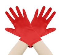 Women's Costume Red Satin Magician Opera Vintage Halloween Christmas Gloves