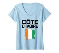 Women's Côte D'Ivoire Ivory Coast Flag Map West Africa African Pride V-Neck T-Shirt