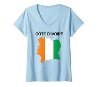 Women's Côte D'Ivoire Ivory Coast Flag Map West Africa African Pride V-Neck T-Shirt