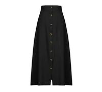 Women's Cotton and Linen Skirt - Large Size Long Skirt Women's Summer Simple Button Plain Colours Dresses Medium Size Chic and Elegant Charming Dresses Cheap Comfortable Skirts
