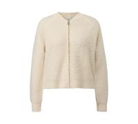 Women's Cotton Boucle Cardigan with Zip and Raglan Sleeves COMMA Beige 48