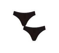 Women's Cotton Briefs Underwear Knickers Black White 2 Pack -Falke Daily Comfort