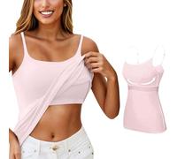 Womens Cotton Camisole Sleeveless Cami Vest Top Yoga Tank Tops Rims Bra Strap Vest with Chest Pad and Small Inner Tube Top Bra Big Girl Pack Gifts for Women Soft