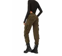 Women's Cotton Casual Military Army Cargo Combat Work Pants with 8 Pocket, Brown, 12