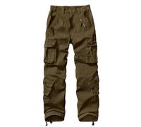 Women's Cotton Casual Military Army Cargo Combat Work Pants with 8 Pocket, Brown-warm, 10