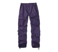 Women's Cotton Casual Military Army Cargo Combat Work Pants with 8 Pocket, Purple, 14
