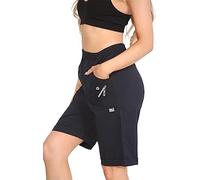 Womens Cotton Cherry Berry Shorts- Ladies Summer Capri Length Shorts- Ladies Elasticated Pull On Summer Plus Size UK 8-20 (as8, Numeric, Numeric_20, Regular, Regular, Navy)