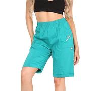 Womens Cotton Cherry Berry Shorts- Ladies Summer Capri Length Shorts- Ladies Elasticated Pull On Summer Plus Size UK 8-20 (as8, Numeric, Numeric_18, Regular, Regular, Jade Green)