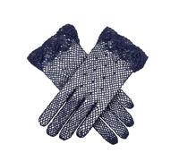 Dents Women's Cotton Crochet Gloves NAVY ONE