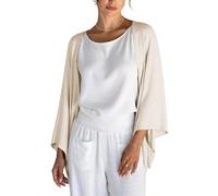 Womens Cotton Linen Cardigan 3/4 Sleeve Lightweight Summer Ponchos Shrug Loose Top Open Front Baggy Cape Shawls(Fashion Beige,Medium)