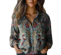Women's Cotton Linen Tank Tops, Hippie Linen Shirts Women Bohemian Mexican Going Out Tops Long Sleeve Casual Work Blouses Office Oversized Tunic Summer Boho Beach Party Outfits Sky Blue S