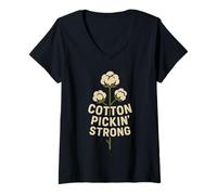 Womens Cotton Pickin Southern Farm Humor State Pride Heritage V-Neck T-Shirt