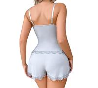 Womens Cotton Pyjamas Womens Fleece Pyjamas Set Lace Camisole Panty Set Women S Sexy Pajamas Lace Soft Smooth Pajamas Suit Suspenders And Shorts Ladies Satin Warm For Women Sets Fleece Grey