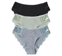 Women's Cotton Seamless Underwear Women's No Show Seamless Thong Low Waist Multipack Underwear Soft Hipsters Panties Comfortable Cotton Briefs Invisible Plain Briefs Lingerie Pack of 3