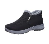 Women's Cotton Shoes Winter New Fleece Lined Thick Cotton Ankle Boots Ladies Wellies For Middle And Elderly Couple 2026 (Black, 7)
