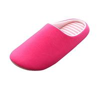 Women's Cotton Slippers - Soft Fabric Indoor House Shoes, Lightweight Memory Foam Design, Non Slip Quiet Sole, Bright Colour Minimalist Style with Soft Cushion and Warm Cosy Feel