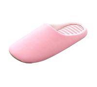 Women's Cotton Slippers - Soft Fabric Indoor House Shoes, Lightweight Memory Foam Design, Non Slip Quiet Sole, Bright Colour Minimalist Style with Soft Cushion and Warm Cosy Feel