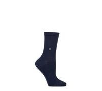 Women's Cotton Socks 'Fleet Street' Plain Ribbed Soft in 1 Pair 3.5-7 Burlington