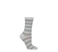 FALKE Women's Stripe Uniform W So Cotton Patterned 1 Pair Socks, Blue Light 6594, 5.5-8
