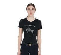 Women's cotton T-shirt Equestro Jumping Diamonds