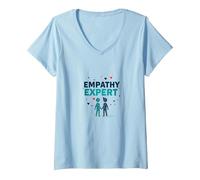 Women's Counselor Empathy Expert: Compassionate Listening Gift V-Neck T-Shirt, Baby Blue, Large