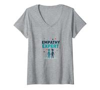 Women's Counselor Empathy Expert: Compassionate Listening Gift V-Neck T-Shirt, Heather Grey, X-Large