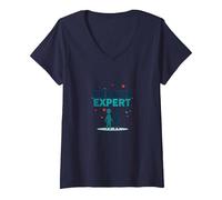 Women's Counselor Empathy Expert: Compassionate Listening Gift V-Neck T-Shirt, Navy Blue, Medium