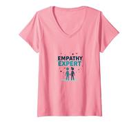 Women's Counselor Empathy Expert: Compassionate Listening Gift V-Neck T-Shirt, Pink, XX-Large