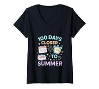 Womens Counting Down 100 Days Closer to Summer V-Neck T-Shirt