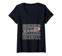 Women's Counting Down to Summer Break V-Neck T-Shirt