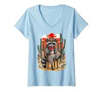 Womens Country Cowboy Raccoon Rodeo Cowgirl Funny Western Texas V-Neck T-Shirt