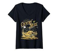 Womens Country Music 3 Chords and The Truth V-Neck T-Shirt