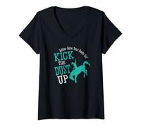 Womens Country Party Lyric Kick the dust up V-Neck T-Shirt