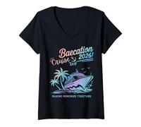Women's Couples Cruise Matching Squad Baecation Cruise Trip 2026 V-Neck T-Shirt