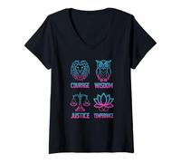 Women's Courage Wisdom Justice and Temperance for Modern Stoic Minds V-Neck T-Shirt