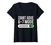 Womens Court Judge 6-7 Mode Activated Funny Job Title School Work V-Neck T-Shirt