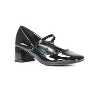 Women's Court Shoes Ladies Mary Jane Low Mid Block Heel Buckle Strap Black Patent Work Evening Party Shoes Size 6