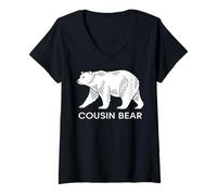 Women's Cousin Bear Polar Bear Family V-Neck T-Shirt