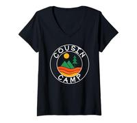 Womens Cousin Camp Matching Family Vacation Cousin Camp V-Neck T-Shirt