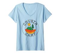 Womens Cousin Camp Matching Family Vacation Cousin Camp V-Neck T-Shirt