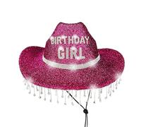 Women's Cowboy Hats - Party Birthday Girl Hat | Rhinestone Decorations Breathable Caps for Travel Vacation Festival Kids Adults Birthday